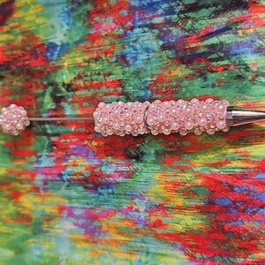 Pink pearled beaded pen